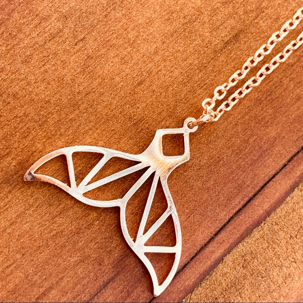 ROSE GOLD Mermaid Tail Stainless Steel Necklace